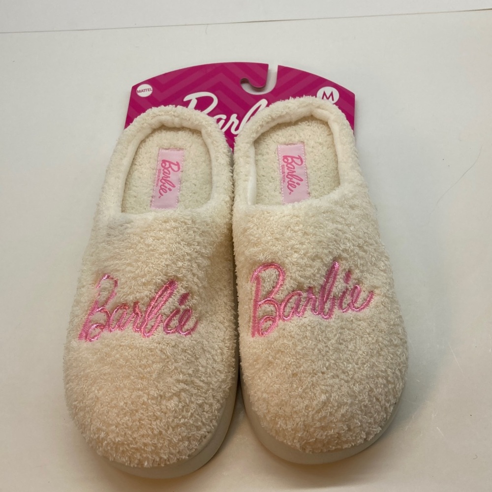Mattel Barbie Cream and Pink Slippers